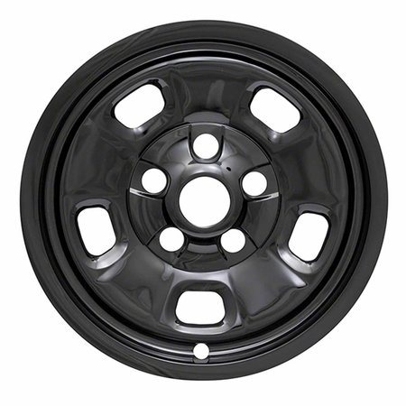 COAST2COAST 17", 5 Slotted Spoke, Gloss Black, Plastic, Set Of 4, Compatible With Steel Wheels IWCIMP88BLK